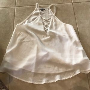 SOLD Charlotte Russe Strappy White Cross Tank
